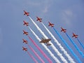 Synchronized team flight- flying in formations Royalty Free Stock Photo