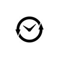 Synchronized time cycle icon representing efficient management and scheduling