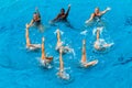 Synchronized Girls Pool Dance Royalty Free Stock Photo