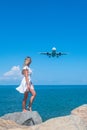 Synchronizing Dreams: Girl in White Meets a Plane Above the Blue Sea