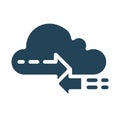 Syncing data on the cloud service. Cloud Computing Icon.