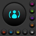 Syncronize contacts dark push buttons with color icons