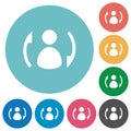 Syncronize contacts flat round icons Royalty Free Stock Photo