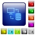 Syncronize data with database color square buttons Royalty Free Stock Photo