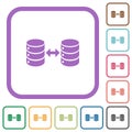 Syncronize databases simple icons