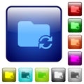 Syncronize folder color square buttons Royalty Free Stock Photo