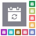 Syncronize schedule square flat icons Royalty Free Stock Photo