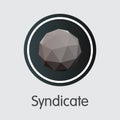 Syndicate Cryptographic Currency - Vector Graphic Symbol.