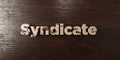 Syndicate - Grungy Wooden Headline On Maple - 3D Rendered Royalty Free Stock Image
