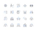 Syndicate line icons collection. Collaboration, Unity, Alliance, Cooperation, Partnership, Group, Teamwork vector and