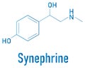 Synephrine herbal stimulant molecule. Present in several Citrus species. Skeletal formula. Royalty Free Stock Photo