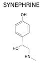 Synephrine herbal stimulant molecule. Present in several Citrus species. Skeletal formula. Royalty Free Stock Photo