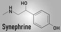 Synephrine herbal stimulant molecule. Present in several Citrus species. Skeletal formula. Royalty Free Stock Photo