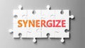 Synergize complex like a puzzle - pictured as word Synergize on a puzzle pieces to show that Synergize can be difficult and needs