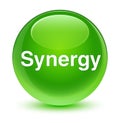 Synergy glassy green round button