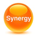 Synergy glassy orange round button