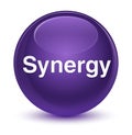 Synergy glassy purple round button Royalty Free Stock Photo