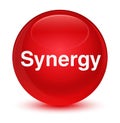 Synergy glassy red round button