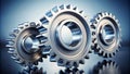 Synergy in Motion Three Interlocking Cogwheels Symbolize Teamwork and Progress