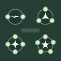 Synergy of elements abstract conceptual symbol, vector icons set Royalty Free Stock Photo