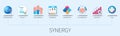 Synergy web vector infographics in 3d style