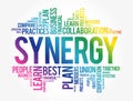 Synergy word cloud collage Royalty Free Stock Photo