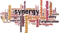 Synergy word cloud Royalty Free Stock Photo