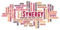 Synergy word cloud concept Royalty Free Stock Photo