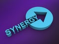synergy word on purple Royalty Free Stock Photo