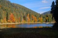 Synevyr mountain lake in Carpathian mountains, Ukraine Royalty Free Stock Photo