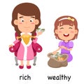 Synonyms rich and wealthy