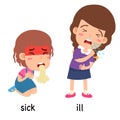 Synonyms sick and ill