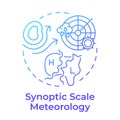 Synoptic scale meteorology blue gradient concept icon Royalty Free Stock Photo
