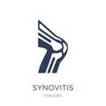 Synovitis icon. Trendy flat vector Synovitis icon on white background from Diseases collection Royalty Free Stock Photo