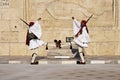 Syntagma Square Athens, greek evzones Royalty Free Stock Photo