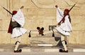 Syntagma Square Athens, greek evzones Royalty Free Stock Photo