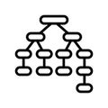 syntax tree nlp line icon vector illustration