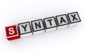 syntax word block on white Royalty Free Stock Photo