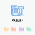synth, keyboard, midi, synthesiser, synthesizer 5 Color Line Web Icon Template isolated on white. Vector illustration Royalty Free Stock Photo