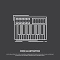 synth, keyboard, midi, synthesiser, synthesizer Icon. Line vector symbol for UI and UX, website or mobile application Royalty Free Stock Photo