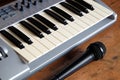 Synth piano roll front side view closeup Royalty Free Stock Photo