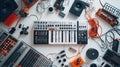 Synth Setup, A Musician's Dream Royalty Free Stock Photo