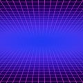 Synth wave retro grid background. Synthwave 80s vapor vector game poster neon futuristic laser space arcade Royalty Free Stock Photo