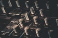 Synthesiser closeup showing knobs Royalty Free Stock Photo