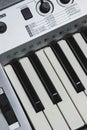 Synthesizer close-up. Keys and Settings Buttons Royalty Free Stock Photo