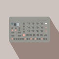 Synthesizer flat square icon with long shadows. Royalty Free Stock Photo