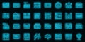 Synthesizer icon outline vector. Acoustic audio vector neon