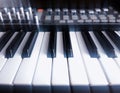 Synthesizer keyaboard closeup background Royalty Free Stock Photo