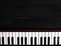 Synthesizer keyboard on black background