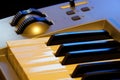 Synthesizer keyboard and controls Royalty Free Stock Photo